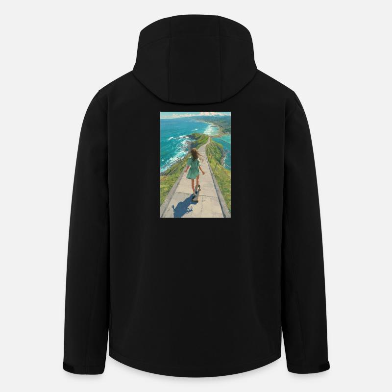 Coastal Crest Longboarder - Recycelte Männer Softshell-Jacke von Stanley/Stella - Schwarz
