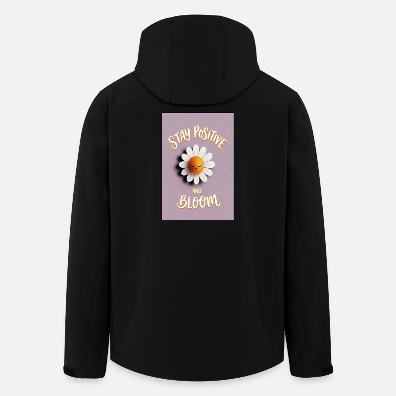 Bleib positiv, Bloom Daisy - Recycelte Männer Softshell-Jacke von Stanley/Stella - Schwarz