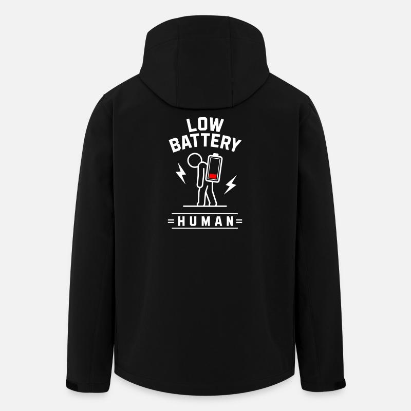🪫LOW BATTERY HUMAN - Recycelte Männer Softshell-Jacke von Stanley/Stella - Schwarz