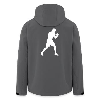 Boxer-Silhouette in Bewegung - Recycelte Männer Softshell-Jacke von Stanley/Stella - Anthrazit - Hinten - AI Model Male 185 light (185cm)