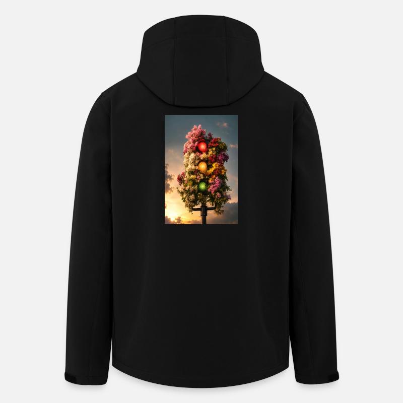 Florales Leuchten der Ampel - Recycelte Männer Softshell-Jacke von Stanley/Stella - Schwarz