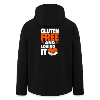 Sans gluten et adorant le cœur - Veste softshell homme en polyester recyclé Stanley/Stella - noir - Dos - AI Model Male 185 light (185cm)
