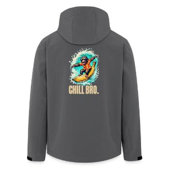 Cool Bro Monkey sur la banane surfant Fun d’été - Veste softshell homme en polyester recyclé Stanley/Stella - noir - Dos - AI Model Male 185 light (185cm)