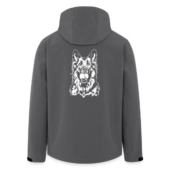 Deutscher Langhaar Schäferhund Hunde Wilsigns - Recycelte Männer Softshell-Jacke von Stanley/Stella - Anthrazit - Hinten - AI Model Male 185 light (185cm)