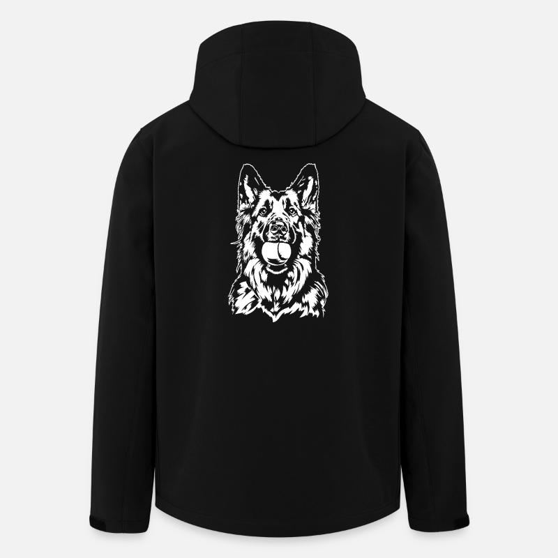 Deutscher Langhaar Schäferhund Hunde Wilsigns - Recycelte Männer Softshell-Jacke von Stanley/Stella - Schwarz