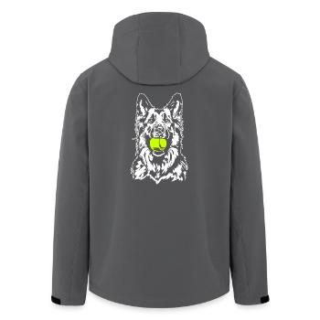 Deutscher Langhaar Schäferhund Hunde Wilsigns - Recycelte Männer Softshell-Jacke von Stanley/Stella - Anthrazit - Hinten - AI Model Male 185 light (185cm)