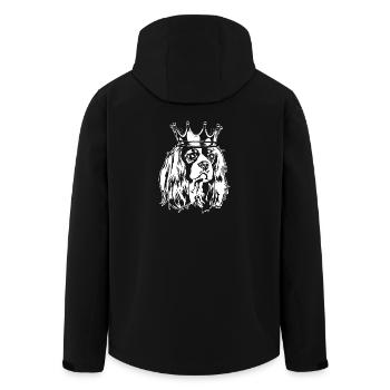 Cavalier King Charles Spaniel Crown Dogs Wilsigns - Men’s Recycled Softshell Jacket by Stanley/Stella - black - Back - AI Model Male 185 light (185cm)