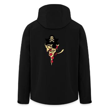 Böser Fast Food Pizza Pirat Kapitän Augenklappe - Recycelte Männer Softshell-Jacke von Stanley/Stella - Schwarz - Hinten - AI Model Male 185 light (185cm)
