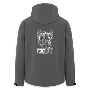WESTIETASTISCH West Highland White Terrier Spruch - Recycelte Männer Softshell-Jacke von Stanley/Stella - Schwarz - Hinten - AI Model Male 185 light (185cm)