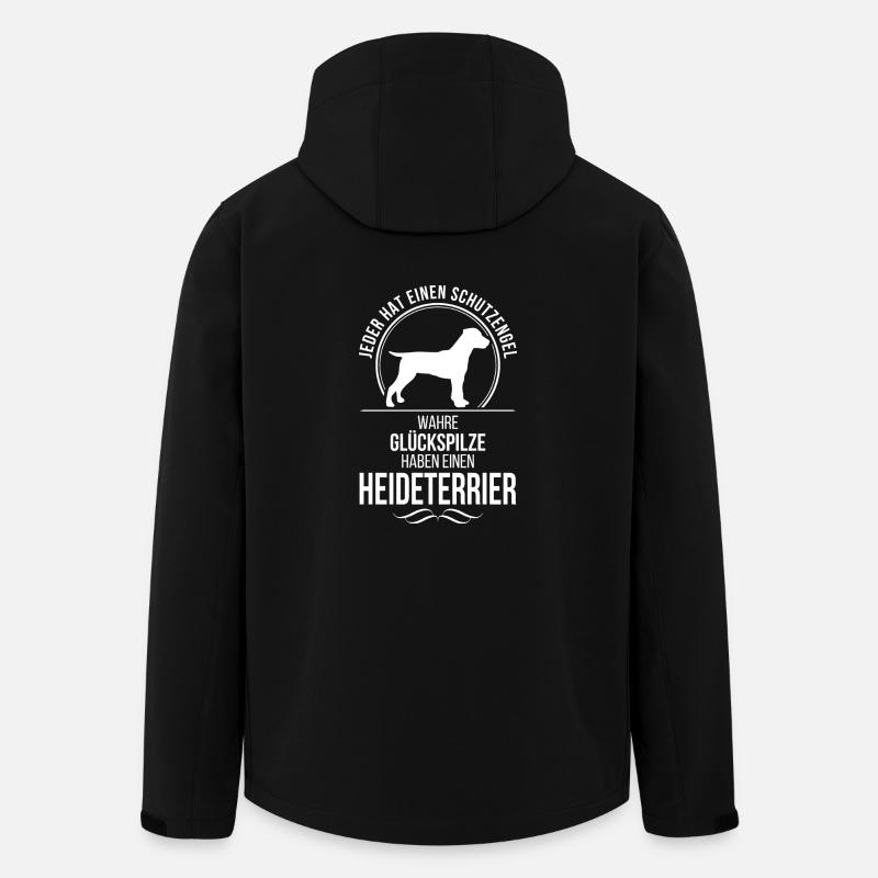HEIDETERRIER Schutzengel Hunde Spruch Wilsigns - Recycelte Männer Softshell-Jacke von Stanley/Stella - Schwarz