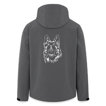 DEUTSCHER SCHÄFERHUND cool Sonnenbrille Wilsigns - Recycelte Männer Softshell-Jacke von Stanley/Stella - Anthrazit - Hinten - AI Model Male 185 light (185cm)