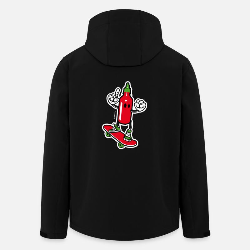 Chilisauce auf Skateboard - Recycelte Männer Softshell-Jacke von Stanley/Stella - Schwarz