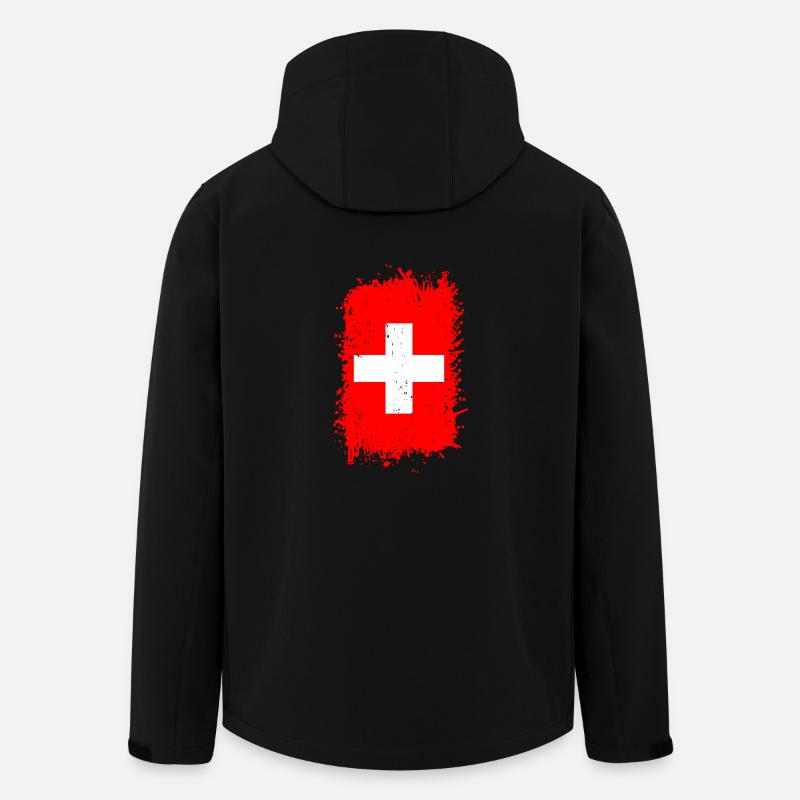 Schweiz - Recycelte Männer Softshell-Jacke von Stanley/Stella - Schwarz