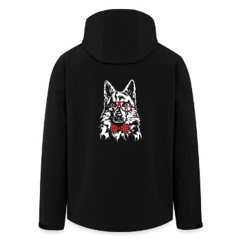 WHITE SWISS SHEPHERD Dog Glasses Wilsigns - Men’s Recycled Softshell Jacket by Stanley/Stella - black - Back - AI Model Male 185 light (185cm)