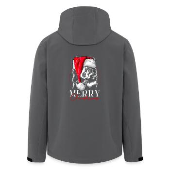 Santa SHELTIE Merry Christmas Chien Wilsigns - Veste softshell homme en polyester recyclé Stanley/Stella - noir - Dos - AI Model Male 185 light (185cm)