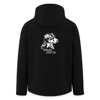 Loved by an Appenzell Cattle Dog Dogs Wilsigns - Men’s Recycled Softshell Jacket by Stanley/Stella - black - Back - AI Model Male 185 light (185cm)