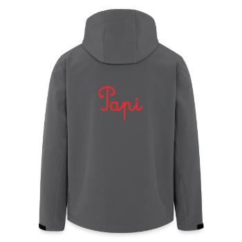 PAPY. FÊTE DES PÈRES. BONNE FÊTE PAPY. JE T'AIME. - Veste softshell homme en polyester recyclé Stanley/Stella - noir - Dos - AI Model Male 185 light (185cm)