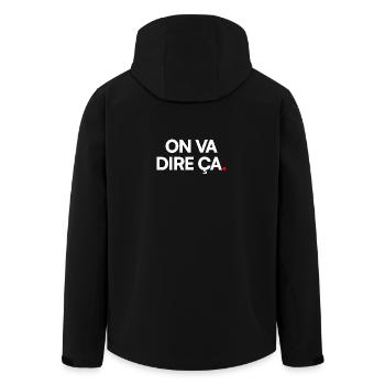 ON VA DIRE. – Expression Sarcastique Minimaliste - Veste softshell homme en polyester recyclé Stanley/Stella - noir - Dos - AI Model Male 185 light (185cm)