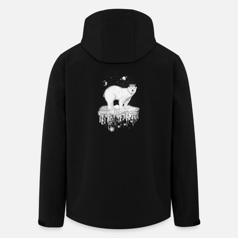 Eisbär mit Krone auf Eisscholle - Recycelte Männer Softshell-Jacke von Stanley/Stella - Schwarz