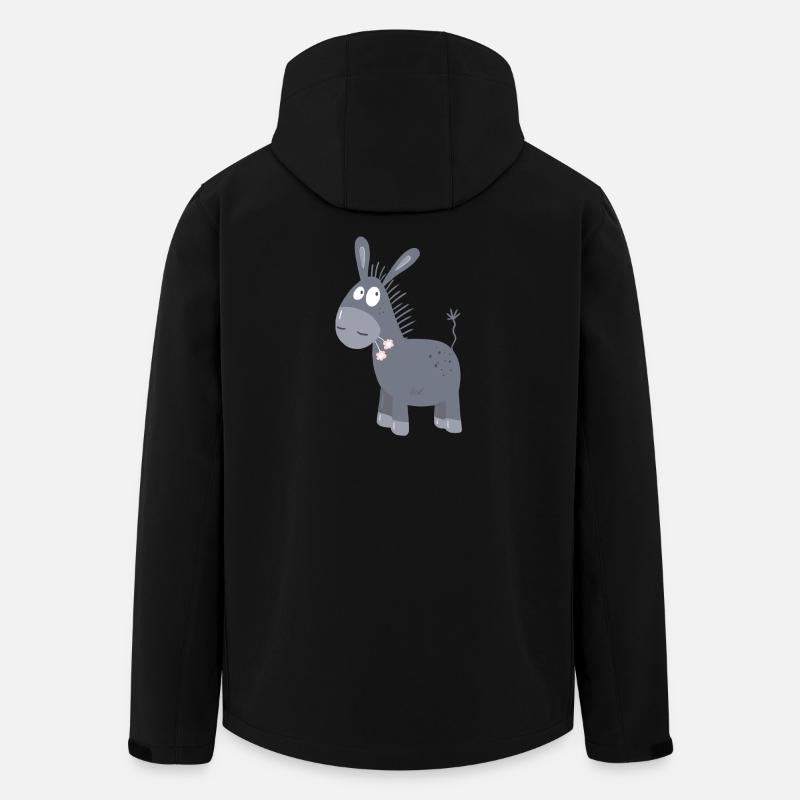 Kleiner Esel Mit Blümchen I Muli Maultier Comic - Recycelte Männer Softshell-Jacke von Stanley/Stella - Schwarz