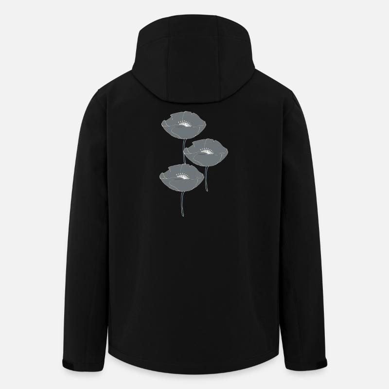 mohnblumen grau - Recycelte Männer Softshell-Jacke von Stanley/Stella - Schwarz