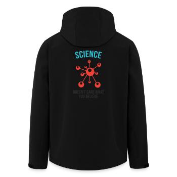 Wissenschaft - Es ist egal, was du glaubst - Recycelte Männer Softshell-Jacke von Stanley/Stella - Schwarz - Hinten - AI Model Male 185 light (185cm)