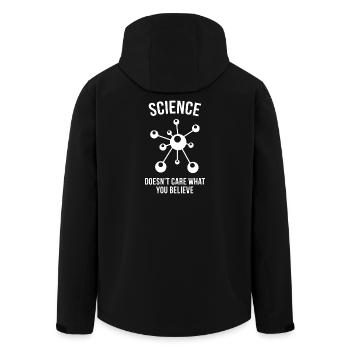 Wissenschaft - Es ist egal, was du glaubst - Recycelte Männer Softshell-Jacke von Stanley/Stella - Schwarz - Hinten - AI Model Male 185 light (185cm)