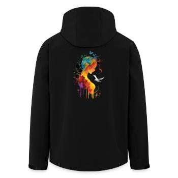Âme terrifiée avec papillon et colombe - Veste softshell homme en polyester recyclé Stanley/Stella - noir - Dos - AI Model Male 185 light (185cm)