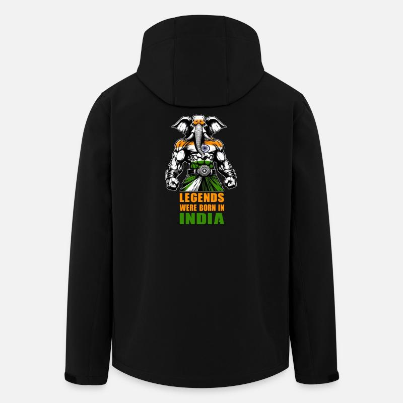 India elephant legends design - Men’s Recycled Softshell Jacket by Stanley/Stella - black