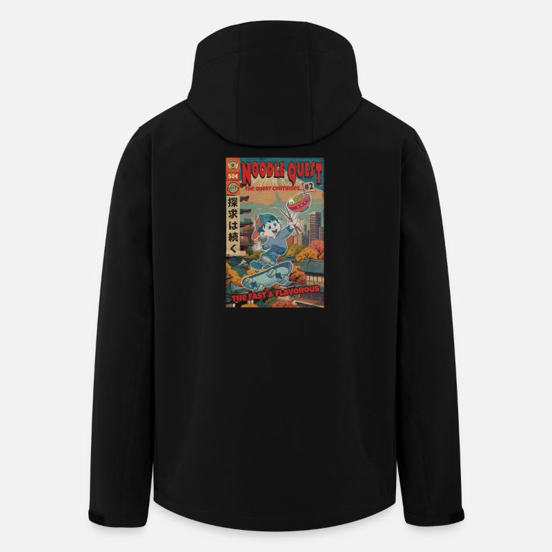 Retro Noodle Quest Comic - Recycelte Männer Softshell-Jacke von Stanley/Stella - Schwarz