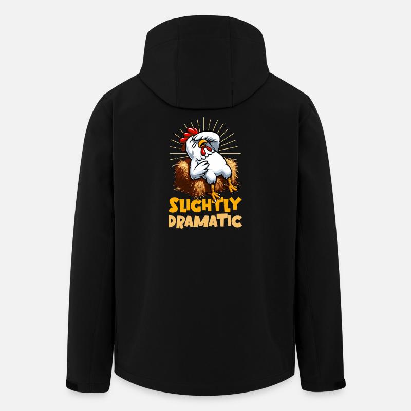 Slightly Dramatic – Huhn auf Heuballen - Recycelte Männer Softshell-Jacke von Stanley/Stella - Schwarz