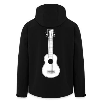 Ukulele Skizze - Recycelte Männer Softshell-Jacke von Stanley/Stella - Schwarz - Hinten - AI Model Male 185 light (185cm)