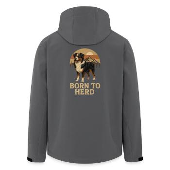 Berger australien né pour un troupeau rétro - Veste softshell homme en polyester recyclé Stanley/Stella - noir - Dos - AI Model Male 185 light (185cm)