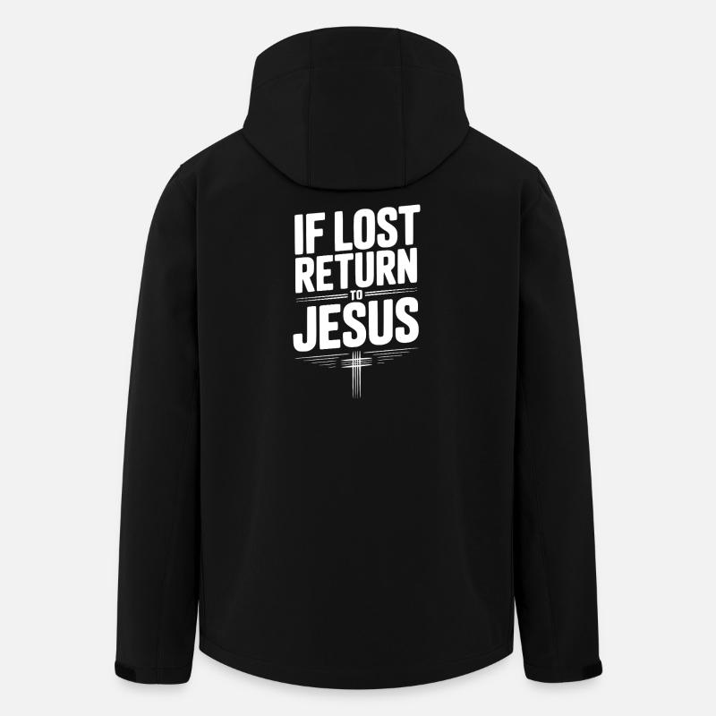 Si perdu, retournez à Jésus - Veste softshell homme en polyester recyclé Stanley/Stella - noir