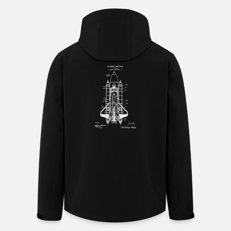 Space Shuttle Blueprint - Men’s Recycled Softshell Jacket by Stanley/Stella - black