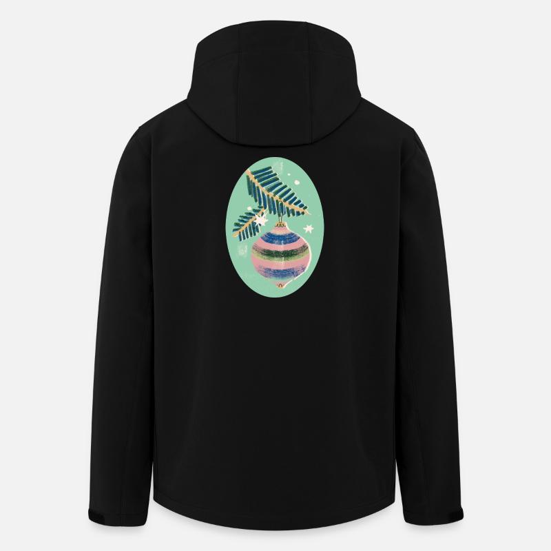 Pastel ornament with fir branch - Men’s Recycled Softshell Jacket by Stanley/Stella - black