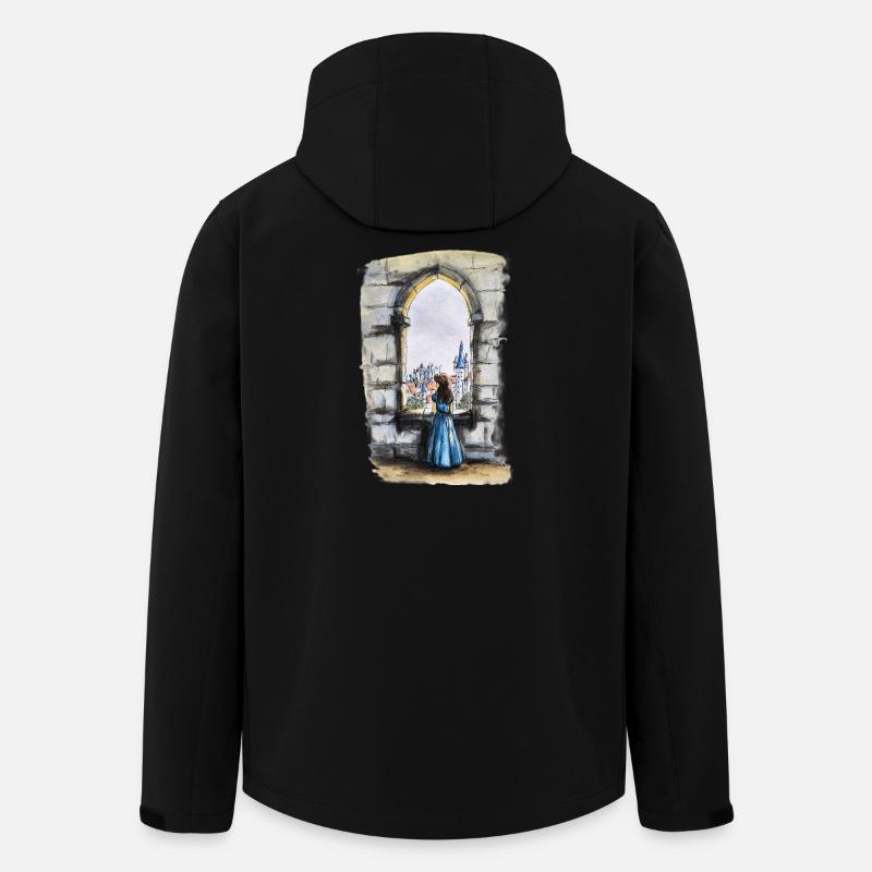 Märchenschloss-Fenstertraum - Recycelte Männer Softshell-Jacke von Stanley/Stella - Schwarz