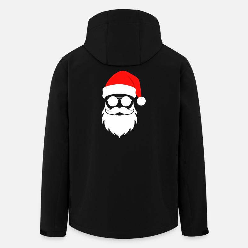 Santa mit Sonnenbrille Minimal Weihnachtsdesign - Recycelte Männer Softshell-Jacke von Stanley/Stella - Schwarz