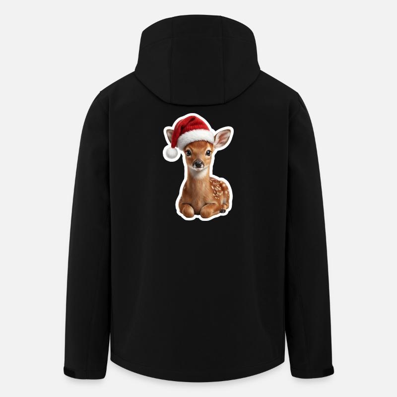 Scheues Rehkitz im Weihnachtswald - Recycelte Männer Softshell-Jacke von Stanley/Stella - Schwarz