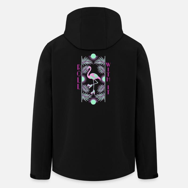 Roll With It Flamingo - Recycelte Männer Softshell-Jacke von Stanley/Stella - Schwarz
