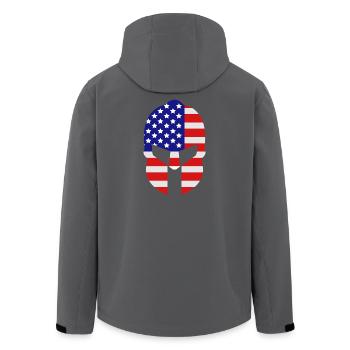 Spartanischer Helm USA - Recycelte Männer Softshell-Jacke von Stanley/Stella - Schwarz - Hinten - AI Model Male 185 light (185cm)