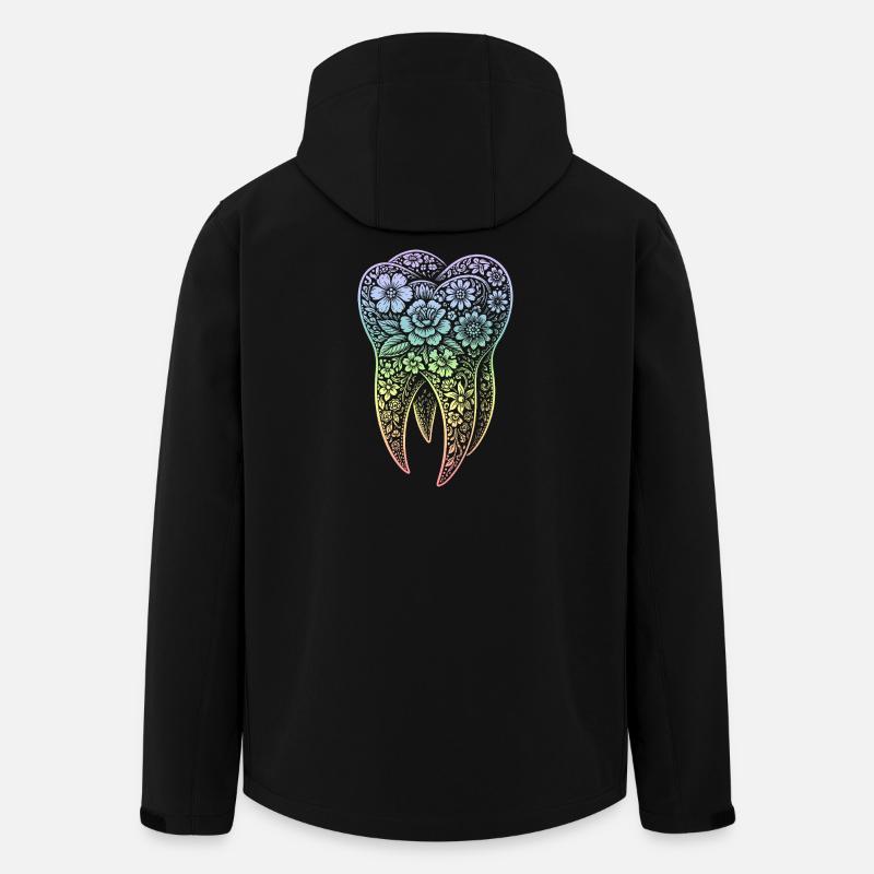 Flowers tooth in gradient - Men’s Recycled Softshell Jacket by Stanley/Stella - black
