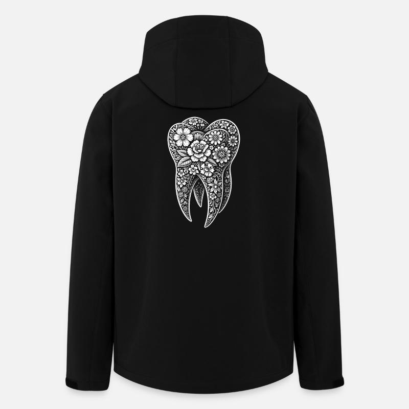 Dent fleurie - Veste softshell homme en polyester recyclé Stanley/Stella - noir