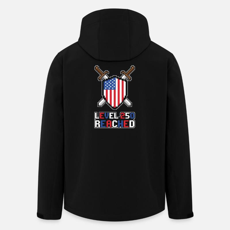 Level 250 Reached USA Gamer - Men’s Recycled Softshell Jacket by Stanley/Stella - black