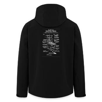 Klassischer Druckerdruck-Bauplan - Recycelte Männer Softshell-Jacke von Stanley/Stella - Schwarz - Hinten - AI Model Male 185 light (185cm)