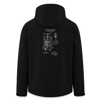 Vintage Wine Press Blueprint - Men’s Recycled Softshell Jacket by Stanley/Stella - black - Back - AI Model Male 185 light (185cm)