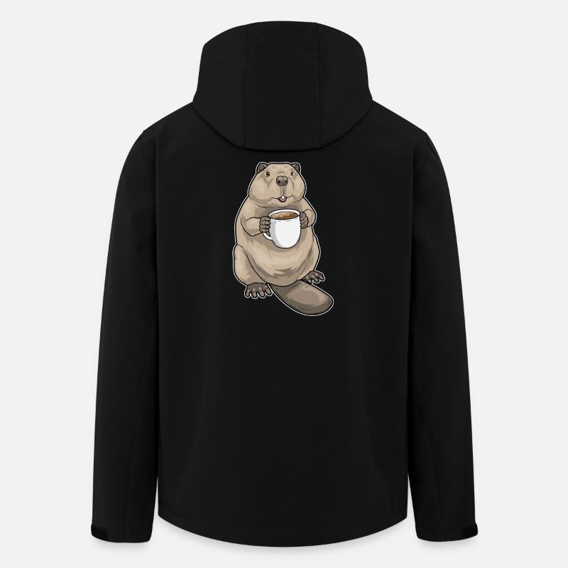 Biber Kaffee Tasse - Recycelte Männer Softshell-Jacke von Stanley/Stella - Schwarz