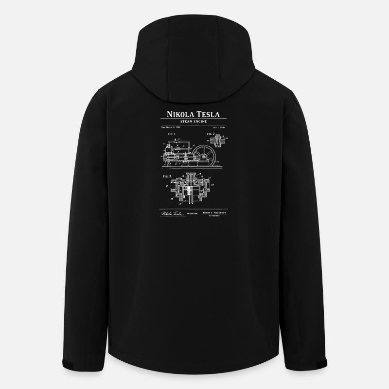 Steam Engine Blueprint - Men’s Recycled Softshell Jacket by Stanley/Stella - black