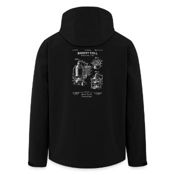 Skizze des Whiskey-Still-Bauplans - Recycelte Männer Softshell-Jacke von Stanley/Stella - Schwarz - Hinten - AI Model Male 185 light (185cm)