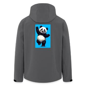 panda - Men’s Recycled Softshell Jacket by Stanley/Stella - black - Back - AI Model Male 185 light (185cm)